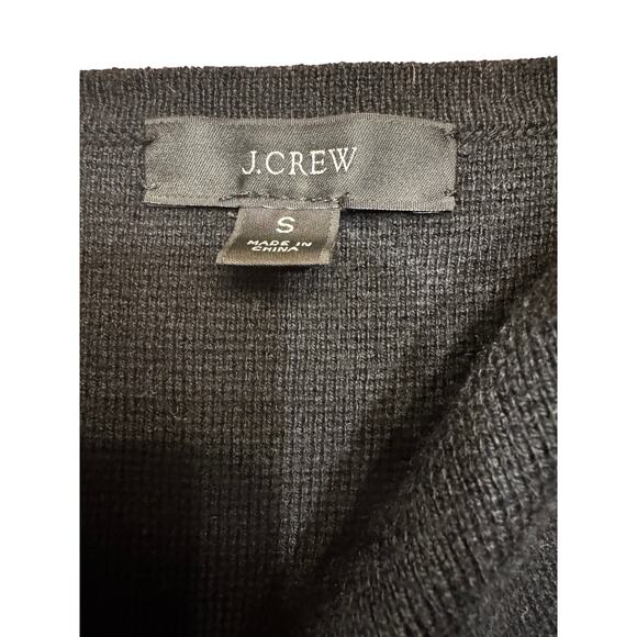 J.Crew Black Merino Wool Blend Knit Blazer Cardigan Coat Size Small - Picture 5 of 7